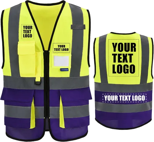 Vista 15 de A-SAFETY Chaleco de Seguridad Reflejante de Alta Visibilidad con Logo Personalizado (XS-8XL)