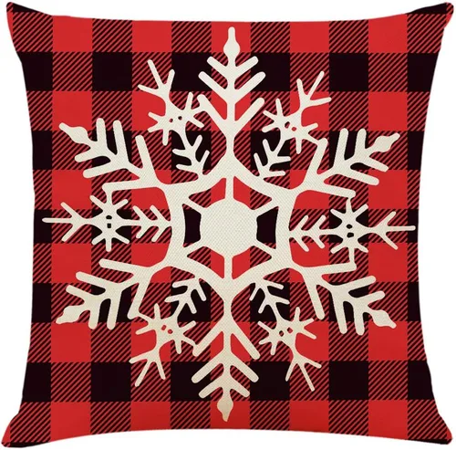 Vista 2 de Ogrmar 4 fundas de almohada de 18 x 18 pulgadas para fundas de almohada de Navidad Fundas de almohada de Navidad, fundas de cojín de lino