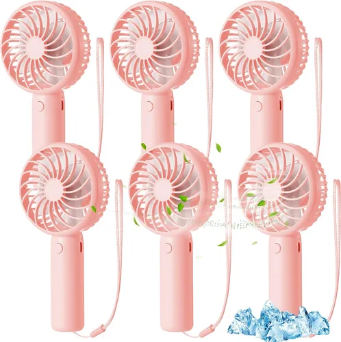 Vista 22 de Tujoe Mini ventilador de mano potente de 3 velocidades, ventilador personal pequeño portátil recargable con base USB para mujeres, maquillaje