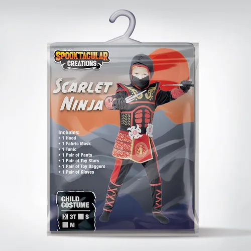 Vista 6 de Spooktacular Creations Disfraz de ninja escarlata para niño