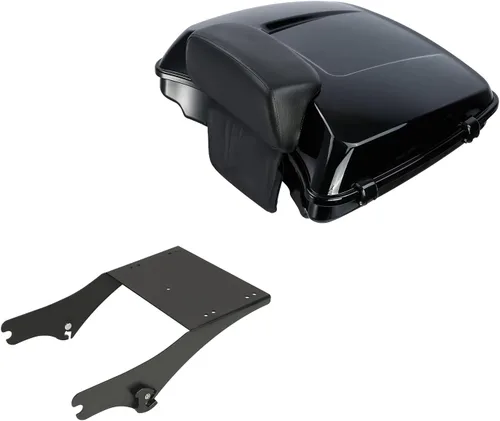 Vista 14 de Paquete de maquinilla de afeitar de 5.5 pulgadas y estante de montaje negro para Harley Tour Pack Pak Touring 97-08 Road King Road Glide Street