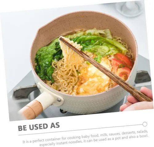 Vista 6 de 1 juego de sartén antiadherente multifuncional olla de cocina para guisos de fideos instantáneos y comida mango ergonómico fácil de limpiar tapa
