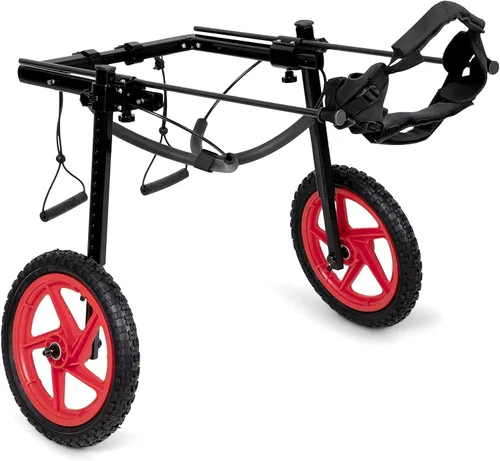 Vista 4 de Best Friend Mobility Pro Series - Silla de ruedas para perro con patas traseras, marco de fibra Hyperlight con ruedas de espuma todo terreno