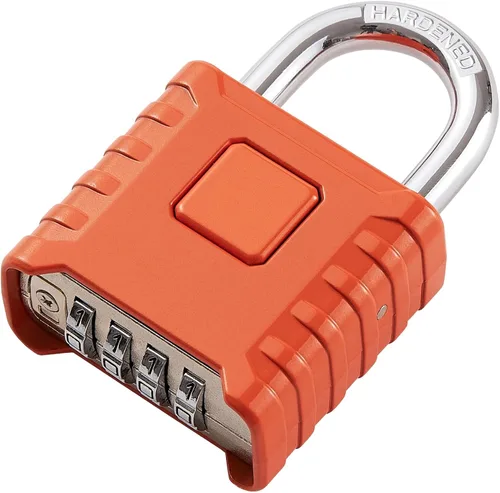 Vista 7 de Cerradura de combinación de 4 dígitos de alta resistencia, gran resistencia, desbloqueo con un toque, función antierror, candado impermeable de alta