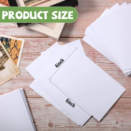 Vista 2 de Fuutreo 200 hojas de papel fotográfico brillante 4 x 6 pulgadas 200 g/m² para impresora, papel fotográfico blanco para impresora de inyección