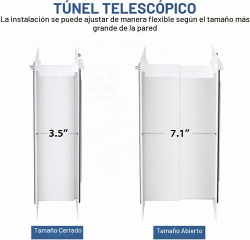 Vista 6 de Puerta para perro para pared, marco de acero, túnel telescópico y doble solapa de silicona de grado alimenticio, puerta grande para perros