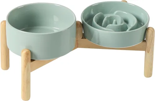 Vista 13 de Havniva Cuencos elevados para perros de alimentación lenta, 6.1 pulgadas 1 x café marrón - C