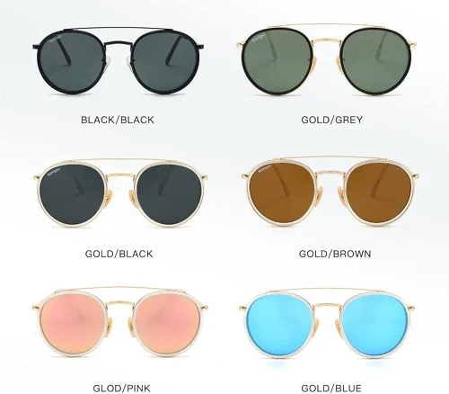 Vista 7 de CONRAD RONTGEN - Gafas de sol redondas retro para mujeres y hombres, protección UV400