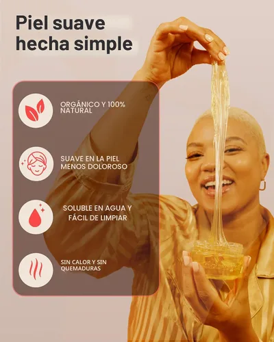 Vista 3 de Kit de Cera de Azúcar Sugardoh para Mujeres Visto en Shark Tank (Kit Vintage Firme) - Para Axilas, Bikini y Principiantes - Depilación con Cera