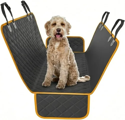 Vista 11 de Active Pets Funda de Asiento Trasero Beige XL para Perros, Hamaca para Coche, Protector Impermeable para Asiento Trasero de Camiones, Banco Trasero