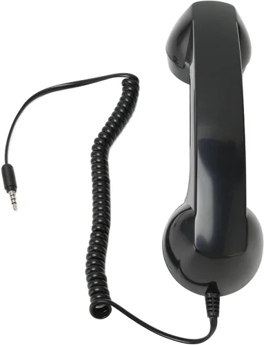 Vista 8 de Teléfono retro auricular, receptor de teléfono celular de mano a prueba de radiación multifunción para teléfonos móviles, computadoras (negro)