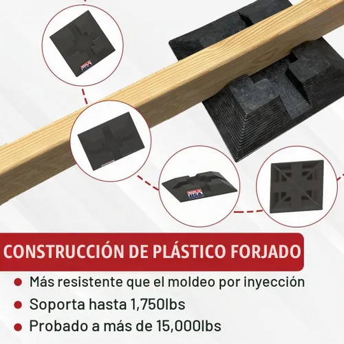 Vista 7 de Bloque de base fabricado en Estados Unidos, soporte de cubierta, bloque Handi, soporte de barra de base de cobertizo de muelle, resistente