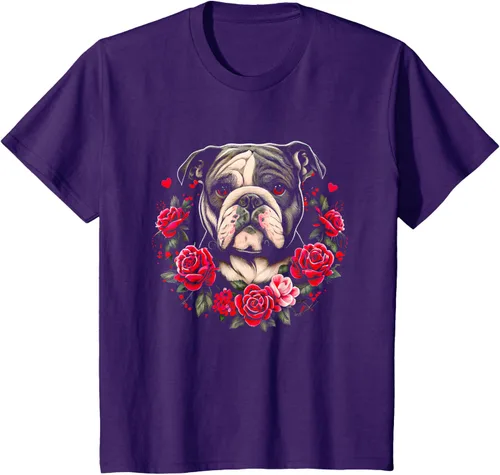 Vista 3 de Día de San Valentín - Camiseta de San Valentín Bulldog Inglés, Negro
