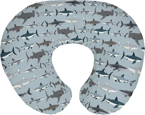 Vista 10 de Lindas fundas de almohada de lactancia para niños y niñas, nutrias marinas, peces, conchas, conchas, funda de almohada para lactancia materna