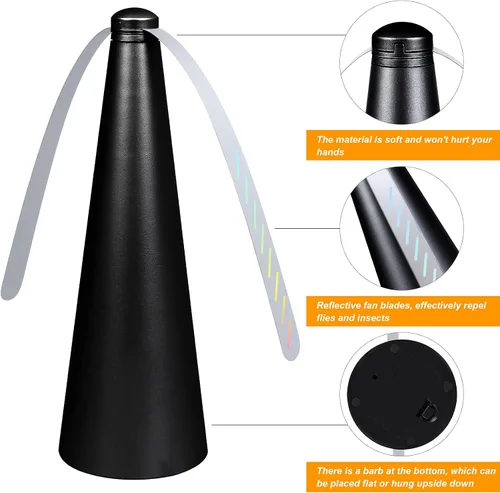 Vista 3 de 3 ventiladores para moscas al aire libre para mesas, para interiores y exteriores, para comidas, alimentos y moscas, mantienen las moscas alejadas