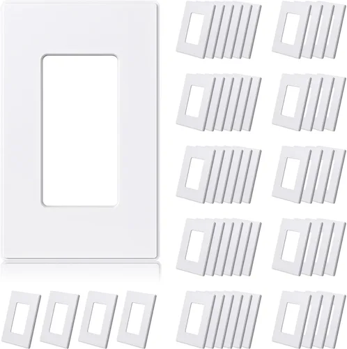 Vista 26 de ELEGRP Placas de pared decorativas sin tornillos de 1 banda, cubierta de placa frontal termoplástica irrompible para interruptor de salida