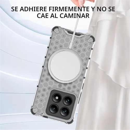 Vista 2 de Funda transparente para Xiaomi 14 T Pro Honeycomb Negro
