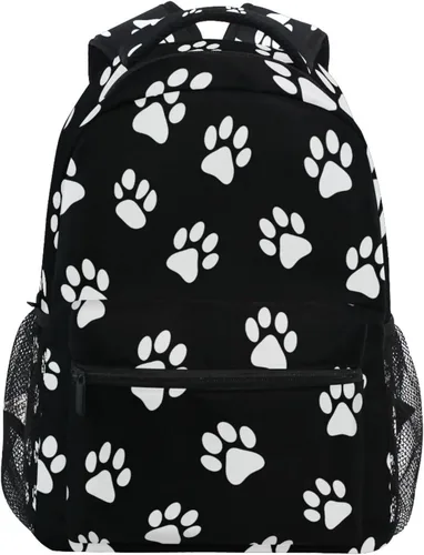Vista 10 de Mochila negra del Día de los Muertos con patrón de calavera para adultos, mochila escolar casual, bolsa universitaria de viaje, con cremallera