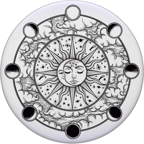 Vista 3 de Retro Vintage Sun And Moon Crescent Faces con fases de la luna PopSockets PopGrip: agarre intercambiable para teléfonos y tabletas