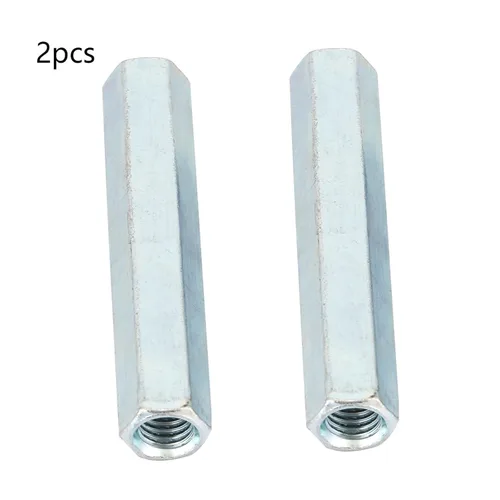 Vista 3 de Tuercas de varilla largas M8 x 66 Acoplamiento de acero al carbono Manguito hexagonal Tuerca de enfrentamiento de conexión Tornillo