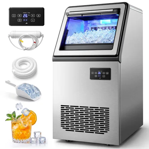 Vista 9 de Máquina de hielo comercial de 90 libras, almacenamiento de 18