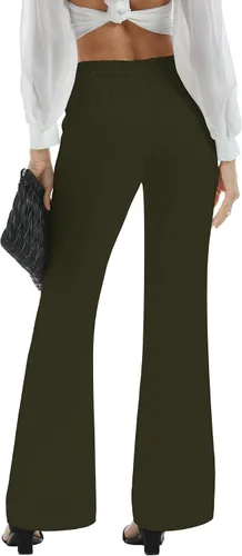 Vista 5 de Women's High Waist Casual Wide Leg Pants, Button Dress Pants for Women, Work Pants with Pockets for Women Office.