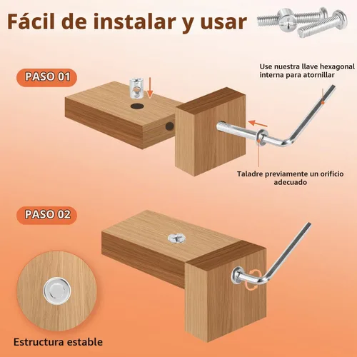 Vista 3 de 58 piezas Kit de Reemplazo de Herrajes para Cuna, Juego de Pernos y Tuercas de Barril para Marco de Cama de Bebé para Delta/Graco, Juego de Pernos