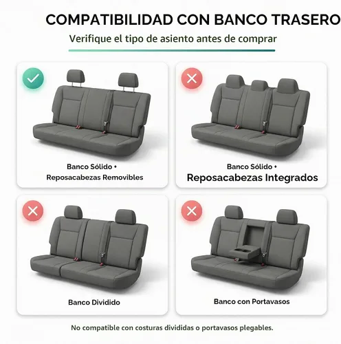 Vista 2 de FH Group Funda para Asiento de Coche para Asiento Trasero de Tela - Ajuste Universal para Coches con Banco Sólido, Protector de Asiento de Coche