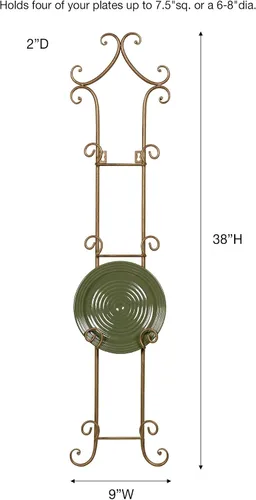 Vista 2 de Touch of Class Regalla - Estante pequeño para platos – Exhibidor vertical de platos – Estante colgante para platos – Para platos de 6 a 8 pulgadas