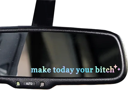 Vista 14 de 2 calcomanías con el texto “Buckle Up” para espejo retrovisor, calcomanía de vinilo divertida y bonita para el auto