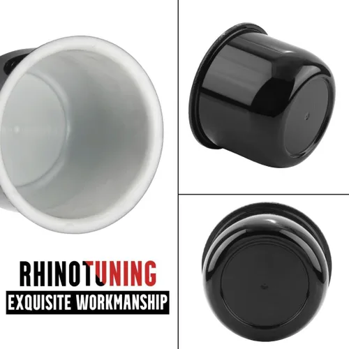 Vista 6 de RTrhinotuning 4 unidades de tapas centrales de rueda de 3 pulgadas de plástico, tapas centrales de empuje con brillo negro para remolques, camiones