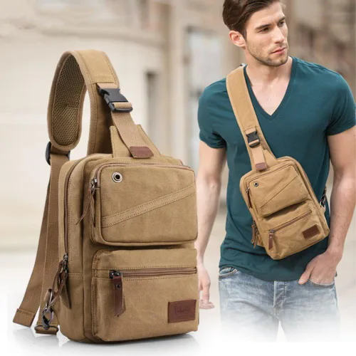 Vista 2 de XINCADA Bolso bandolera para hombre, bolso cruzado pequeño, mochila de viaje, bolsa de mensajero para hombres y mujeres