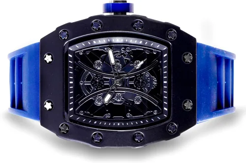 Vista 4 de ICE STAR Reloj esqueleto con forma Tonneau de 1.654 in para hombre, banda de silicona