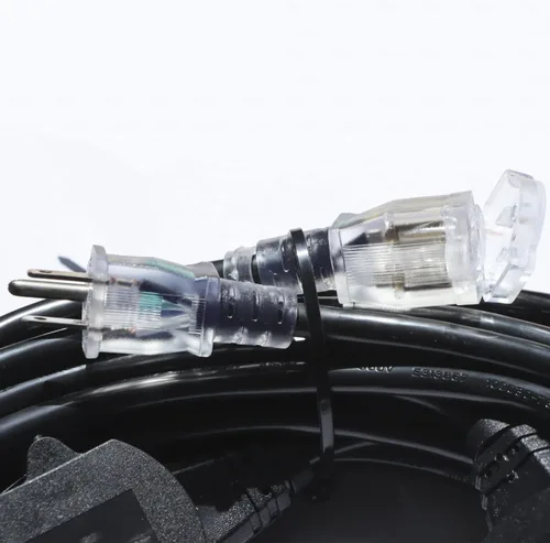 Vista 6 de Cable de Extensión de Corriente de 25 Pies con 3 Clavijas, Cable SJTW Calibre 12 5-15R de Enchufe Macho a Conector Hembra, 7 Tomacorrientes