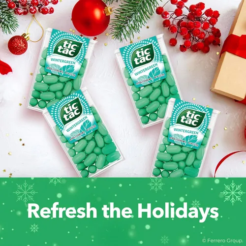Vista 2 de Tic Tac Pastillas de Menta Wintergreen para el Aliento, Paquete a Granel de 12, Refrescante Para Llevar, 1 Oz Cada Una