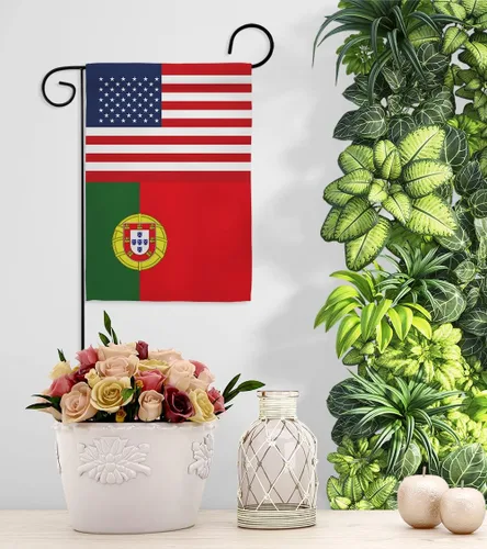 Vista 9 de Cartel de bandera de la amistad de Portugal, Estados Unidos, arte de pared, postes de bandera para exteriores de casa, decoración al aire libre
