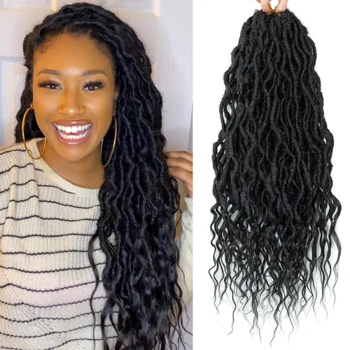 Vista 25 de Rizos de cabello sintético tejido en crochet de 16 pulgadas, 8 paquetes, Rizos de cabello tejido en crochet pre-enlazados con extremos rizados