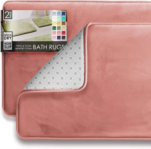 Vista 57 de Clara Clark Alfombra de Baño 24" x 17" - Alfombras de Baño, Tapete de Baño de Espuma Viscoelástica, Afelpado, Acogedor, Ultra Suave, Antideslizante
