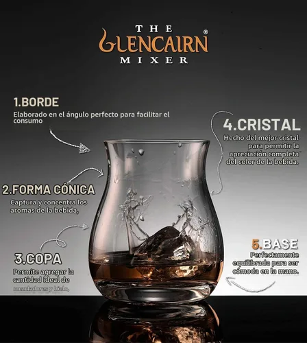 Vista 2 de Glencairn, vaso de whisky de cristal canadiense, juego de 2, Transparente