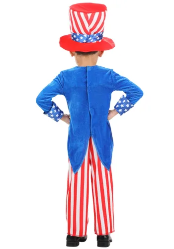 Vista 2 de Disfraz de Tío Sam para Niños Pequeños Multicolor