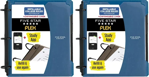 Vista 10 de Five Star Cuaderno recargable Flex + aplicación de estudio, carpeta de 1 pulgada con cubierta personalizable, cuaderno con rayas universitarias
