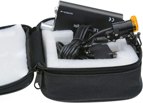 Vista 8 de 3W portátil negro dental LED faro, luz principal, faro con filtro para lupa binocular médica quirúrgica dental
