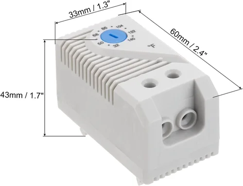 Vista 7 de MECCANIXITY Interruptor mecánico Termostato Gabinete Controlador de Temperatura 32-140°F Ajustable Normalmente Abierto (N.O) Interruptor de control