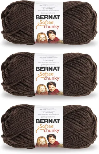Vista 43 de Ovillo sólido Bernat Softee Chunky, Acrílico, Rojo Berry, Paquete de 1
