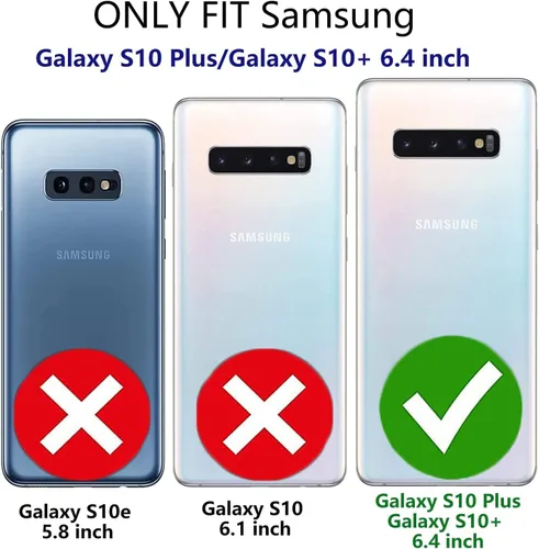 Vista 2 de Funda para Galaxy S10 Plus - Protección resistente 3 en 1 con 2 protectores de pantalla de TPU (negro/gris)