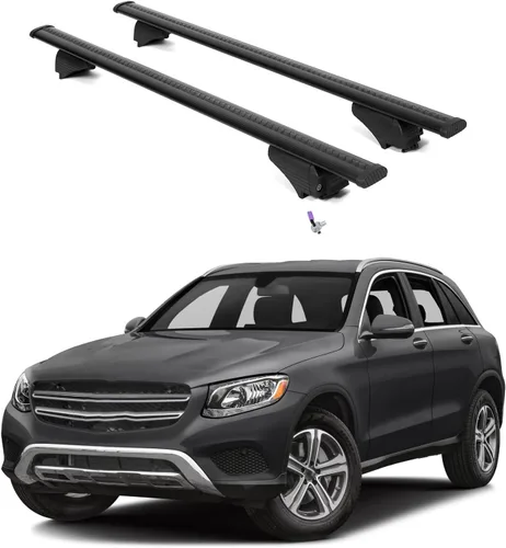 Vista 21 de ERKUL Barras transversales de techo para Mercedes Benz GLE (V167) 2019-2026 Barras transversales de aluminio con bloqueo antirrobo para techo Negro