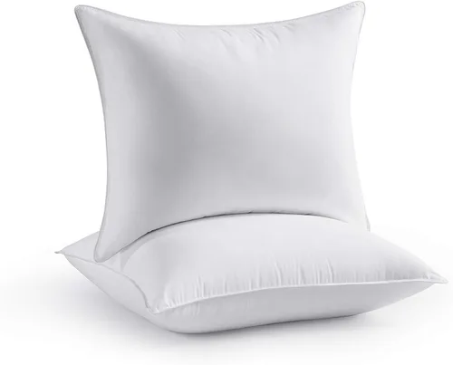 Vista 5 de Bedding Combo, relleno de almohada de plumón alternativo para dormir, tamaño King, paquete de 2, edredón reversible ligero y transpirable