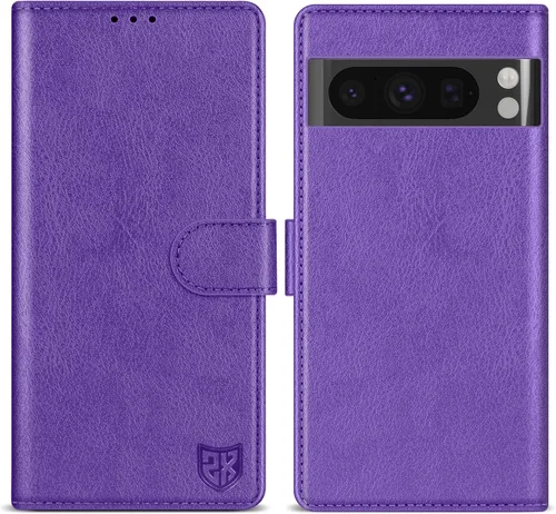 Vista 20 de ZZXX Funda tipo cartera para Google Pixel 8 con bloqueo RFID, ranura para tarjetas, función atril, cierre magnético, funda protectora de cuero