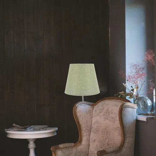 Vista 7 de Barril de repuesto en luz cónica, pantallas de lámpara decorativa de oficina Cm sombra: colgante dormitorio verde habitación clip de lino pantalla