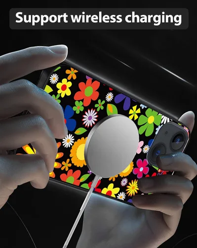 Vista 6 de Funda compatible con iPhone 14 Plus, funda de teléfono con flores de primavera para niñas y mujeres, funda protectora de TPU suave a prueba